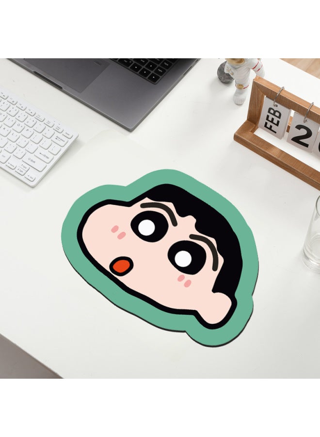 Cute Office Game Rubber Mat Special-shaped Table Mat Small Rubber Strawberry Bear Thickened Non-slip Cartoon Mouse Pad Customized-Color:Thickness 3mm-Pattern:Alien-Crayon Shin-Shin  - Image 1