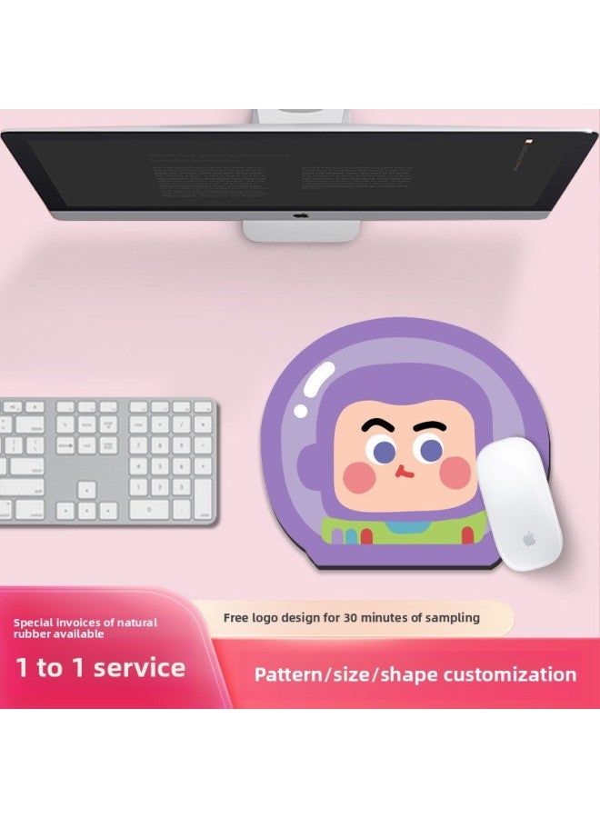 Cute Office Game Rubber Mat Special-shaped Table Mat Small Rubber Strawberry Bear Thickened Non-slip Cartoon Mouse Pad Customized-Color:Thickness 3mm-Pattern:Alien-Crayon Shin-Shin  - Image 2