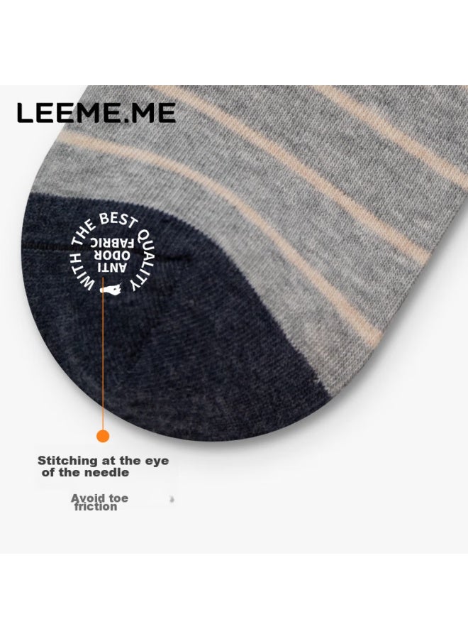 Leeme.me Li Mi Socks For Men, Spring And Summer Striped Short Socks, Breathable Men's Socks, Casual Boat Socks, 4 Colors, One Size Fits All - Image 2