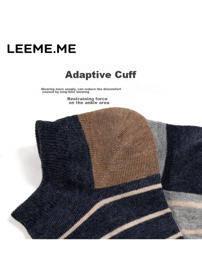 Leeme.me Li Mi Socks For Men, Spring And Summer Striped Short Socks, Breathable Men's Socks, Casual Boat Socks, 4 Colors, One Size Fits All - Image 5