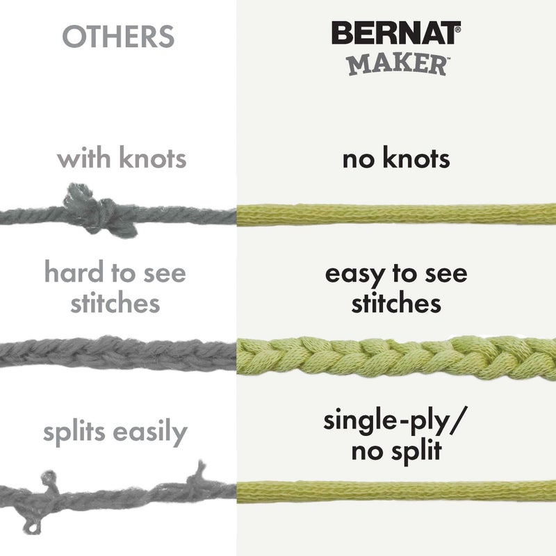 Bernat Maker Lichen Yarn - 2 Pack of 250g/8.8oz - 72% Cotton 28% Nylon - #5 Bulky - 290m/317Yards - for Knitting, Crochet and Amigurumi - Image 3