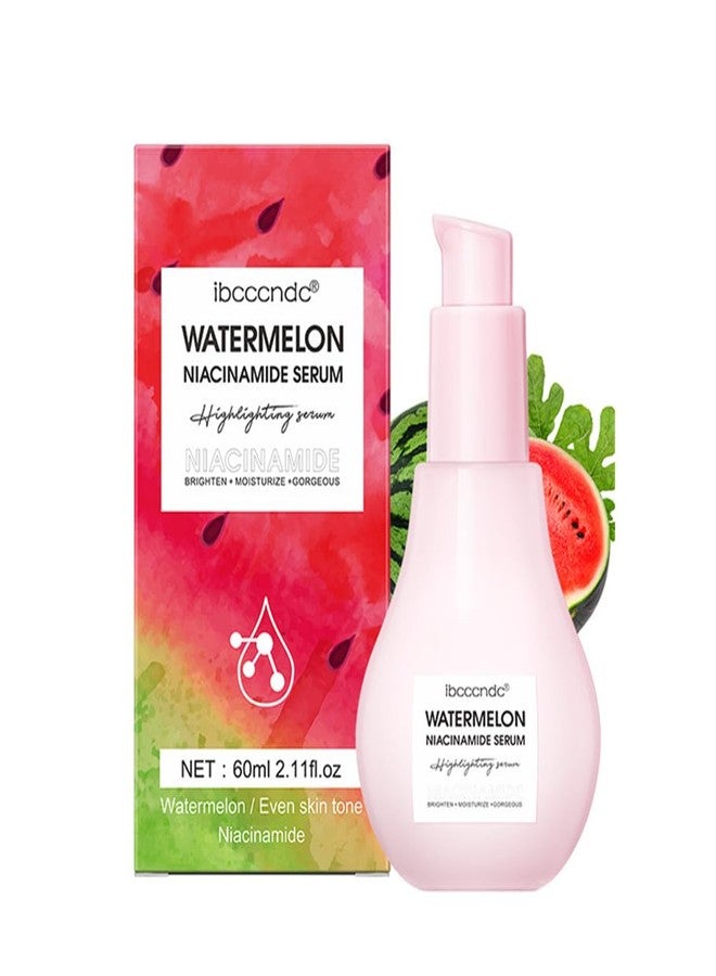 gcdat Watermelon Niacinamide Moisturize Serum, Highlighting Serum, Hydrating with Hyaluronic Acid, Glycerin and Vitamin E, Lightweight Facial Serum & Priming Liquid Highlighter - Image 1