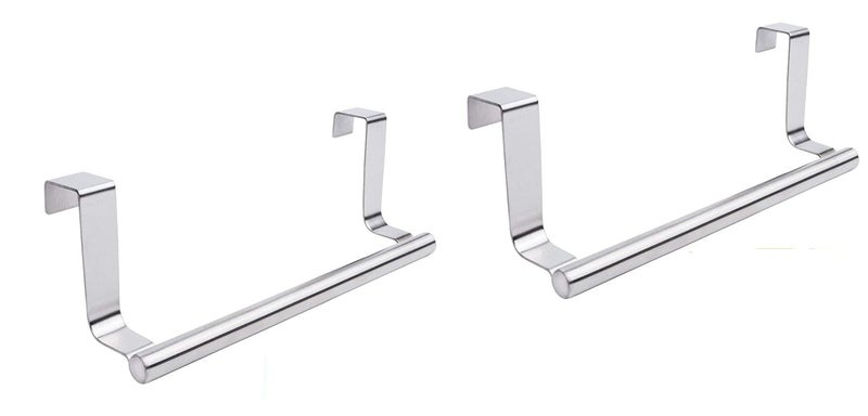 RISSACHI Stainless Steel Towel Bar/Napkin Holder Cabinet Hanger Over Door Kitchen Hook Drawer Storage. (2-PCS) - Image 1