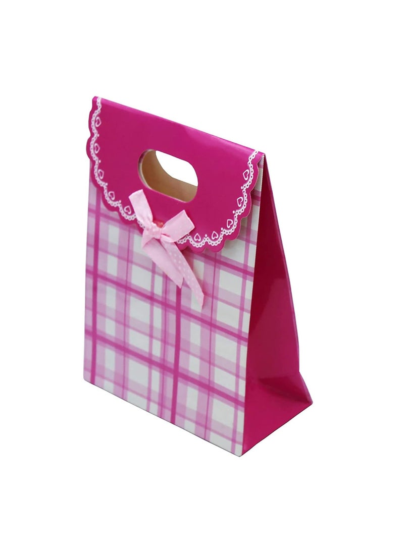 iLife - iLife Gift Bags Paper Bags with Handles Bulk, Shopping Bags Retail Bags Paper Gift Bags (Pink) 12.5 * 6 * 16.6CM - 12 Piece - Image 1