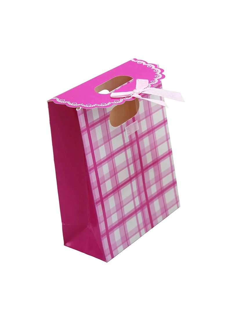 iLife - iLife Gift Bags Paper Bags with Handles Bulk, Shopping Bags Retail Bags Paper Gift Bags (Pink) 12.5 * 6 * 16.6CM - 12 Piece - Image 1