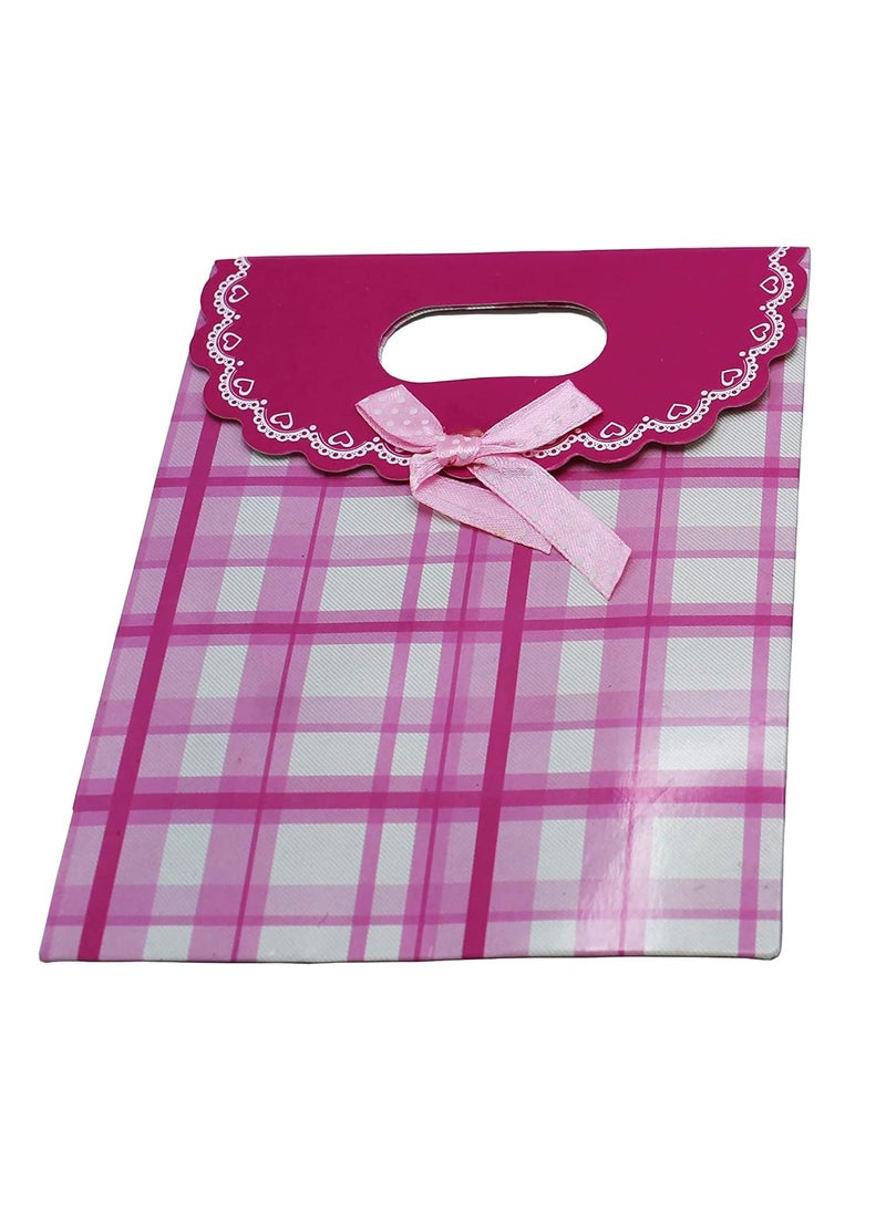 iLife - iLife Gift Bags Paper Bags with Handles Bulk, Shopping Bags Retail Bags Paper Gift Bags (Pink) 12.5 * 6 * 16.6CM - 12 Piece - Image 1