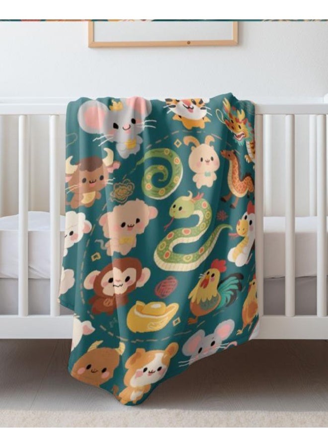 عام بطانية رقيقة من الفانيلا الكرتونية للأطفال أو الطلاب (دافئة ومريحة ومناسبة للنوم والألعاب) 100 سم * 150 سم - Image 5