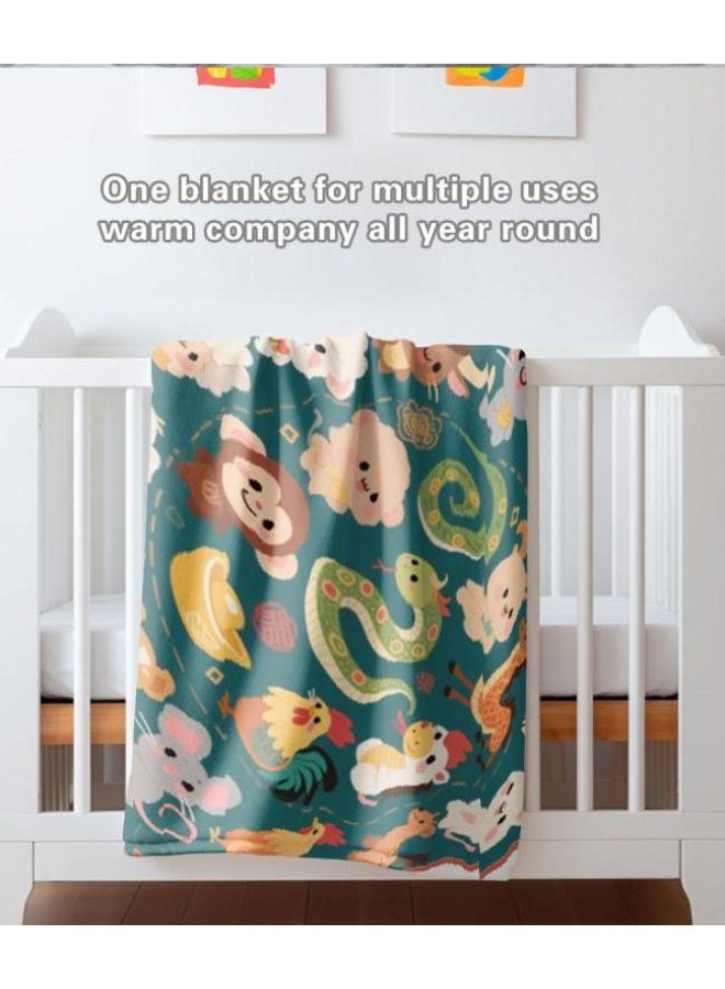 عام بطانية رقيقة من الفانيلا الكرتونية للأطفال أو الطلاب (دافئة ومريحة ومناسبة للنوم والألعاب) 100 سم * 150 سم - Image 1