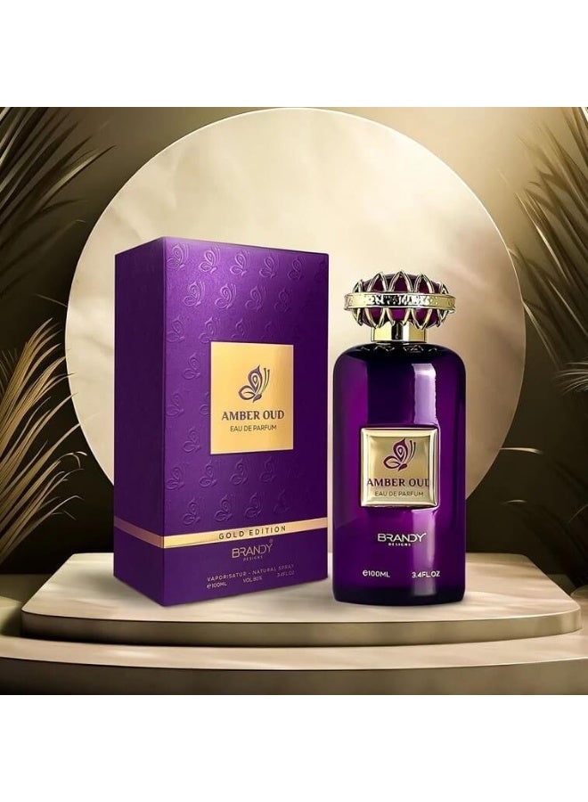 براندي ديزاينز عطر أمبر عود 100 مل إصدار ذهبي - Image 1