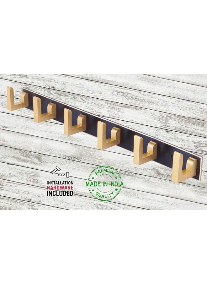 DOCOSS Pack Of 2Exclusive Extra Long 40 Cm Gold Black 6 Pin Metal Cloth Hangers For Wall Door Cloth Hook Bathroom Wall Hooks Rail For Hanging Clothestowel Bathroom Accessories  - Image 4