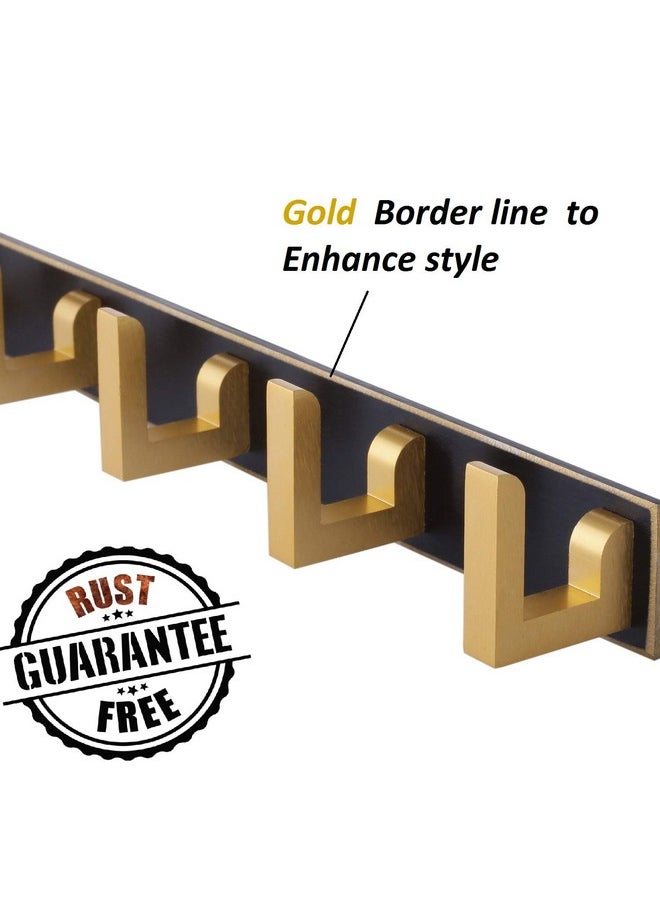 DOCOSS Pack Of 2Exclusive Extra Long 40 Cm Gold Black 6 Pin Metal Cloth Hangers For Wall Door Cloth Hook Bathroom Wall Hooks Rail For Hanging Clothestowel Bathroom Accessories  - Image 2