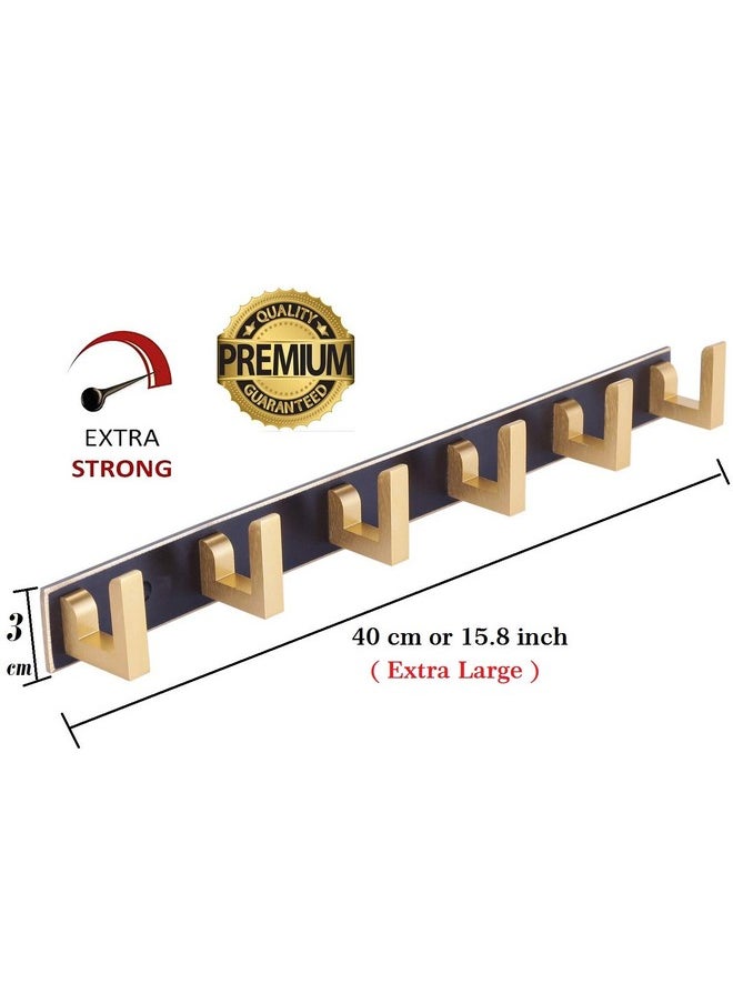 DOCOSS Pack Of 2Exclusive Extra Long 40 Cm Gold Black 6 Pin Metal Cloth Hangers For Wall Door Cloth Hook Bathroom Wall Hooks Rail For Hanging Clothestowel Bathroom Accessories  - Image 3