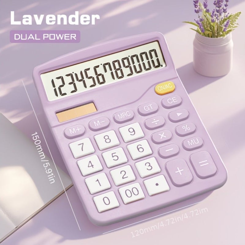 Large Print 12 Digit Fall Safe Calculator Sky Mist Blue For Exams Office Use Classroom Tests Financial Accounting Business Operations Ultra Thin Durable Essential For Students Teachers Professionals - Image 1