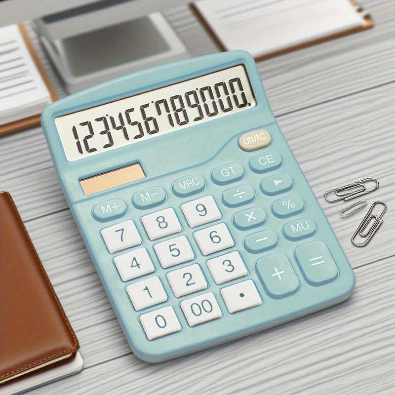 Large Print 12 Digit Fall Safe Calculator Sky Mist Blue For Exams Office Use Classroom Tests Financial Accounting Business Operations Ultra Thin Durable Essential For Students Teachers Professionals - Image 2