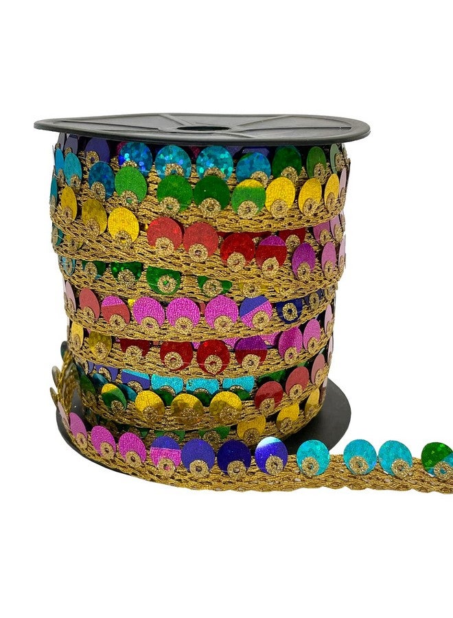 Embroiderymaterial قماش حدود الدانتيل المتسلسل للتطريز لحدود الساري، حدود الدانتيل للفساتين، الساري، ليهينغا، البدلات، البلوزات، الدوباتا، الشنري والحرف (40 متر)، متعدد الألوان - Image 1