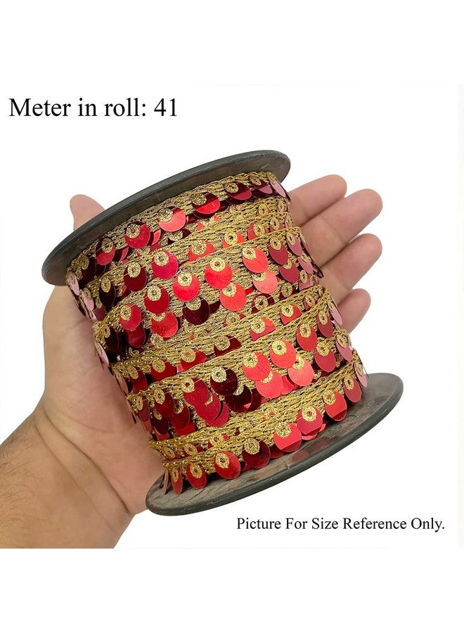 Embroiderymaterial قماش حدود الدانتيل المتسلسل للتطريز لحدود الساري، حدود الدانتيل للفساتين، الساري، ليهينغا، البدلات، البلوزات، الدوباتا، الشنري والحرف (40 متر)، متعدد الألوان - Image 4