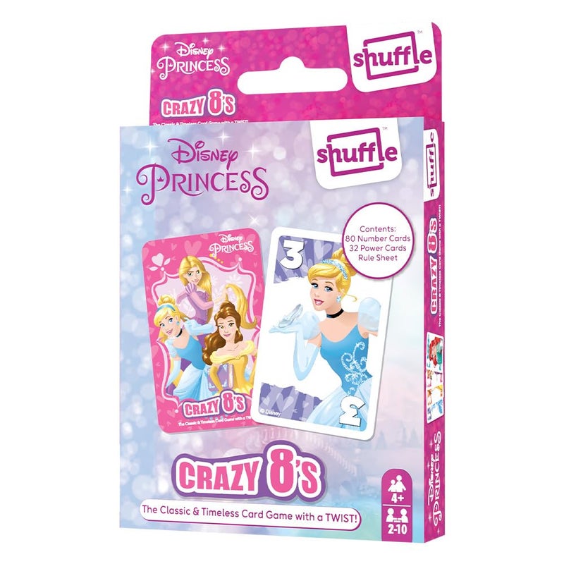 Shuffle بطاقات لعب ديزني برينسيس كريزي 8 - هدية عودة للأطفال، لعبة بطاقات ممتعة لأعياد الميلاد والحفلات | عبوة من 1 - Image 1
