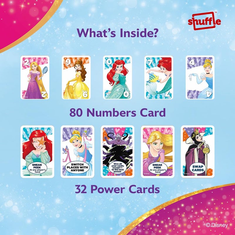Shuffle بطاقات لعب ديزني برينسيس كريزي 8 - هدية عودة للأطفال، لعبة بطاقات ممتعة لأعياد الميلاد والحفلات | عبوة من 1 - Image 4