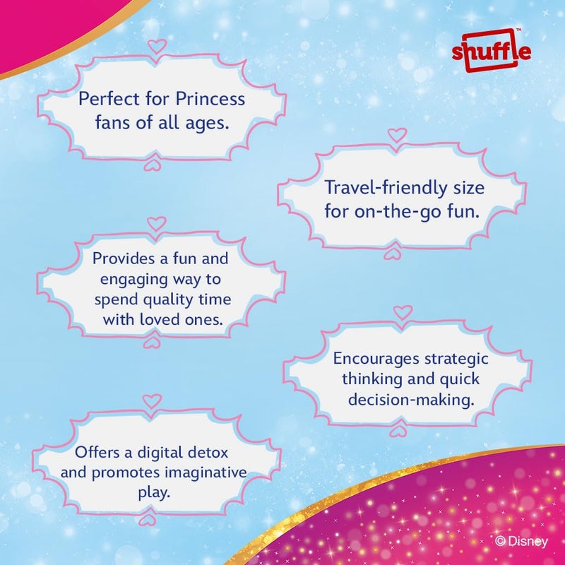 Shuffle بطاقات لعب ديزني برينسيس كريزي 8 - هدية عودة للأطفال، لعبة بطاقات ممتعة لأعياد الميلاد والحفلات | عبوة من 1 - Image 2