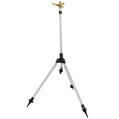 OUTO Impulse Garden Sprinkler with Stainless Steel Extendable Tripod Stand Large Area Coverage Adjustable Water Pressure Sprayer for Watering Plants Outdoor Lawn Yard Irrigation System - Image 1