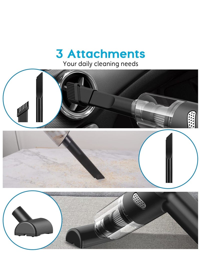 SYOSI Car Handheld Vacuum, Cordless Handheld Vacuum Cleaner with Low Noise, Portable Rechargeable Car Vacuum, 10000PA Powerful Suction for Travel, RV Camper Car and Home  - Image 4