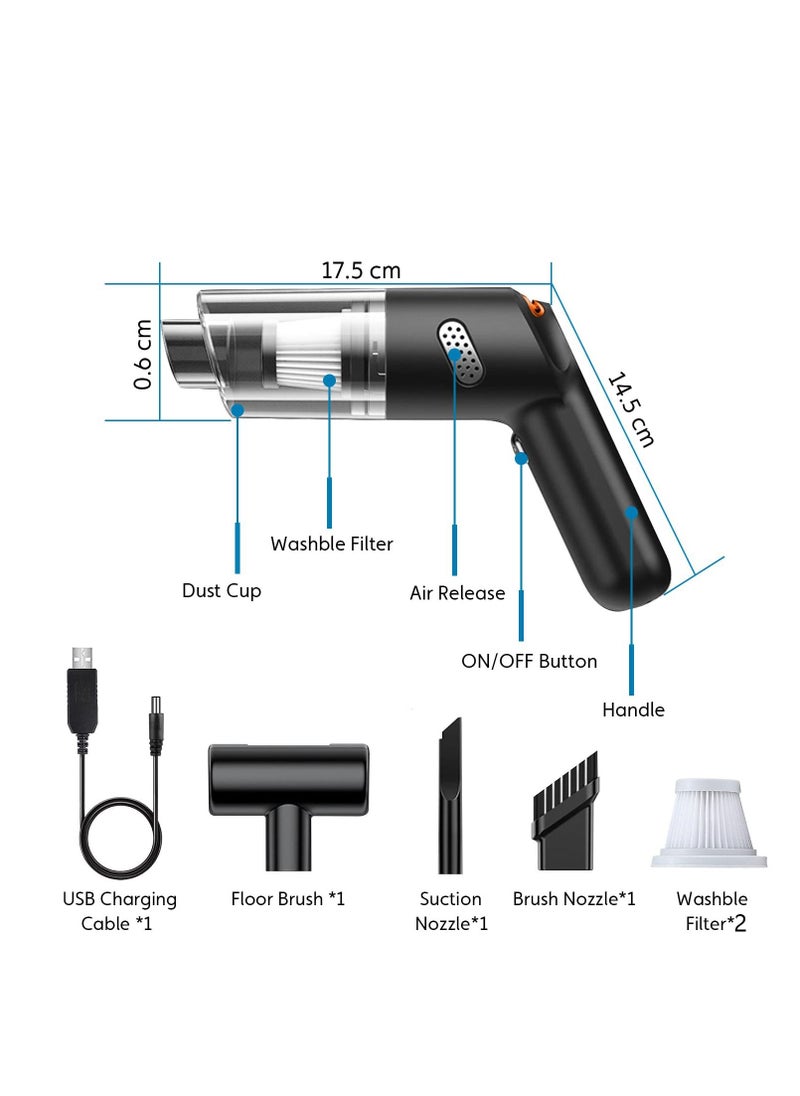 SYOSI Car Handheld Vacuum, Cordless Handheld Vacuum Cleaner with Low Noise, Portable Rechargeable Car Vacuum, 10000PA Powerful Suction for Travel, RV Camper Car and Home  - Image 5