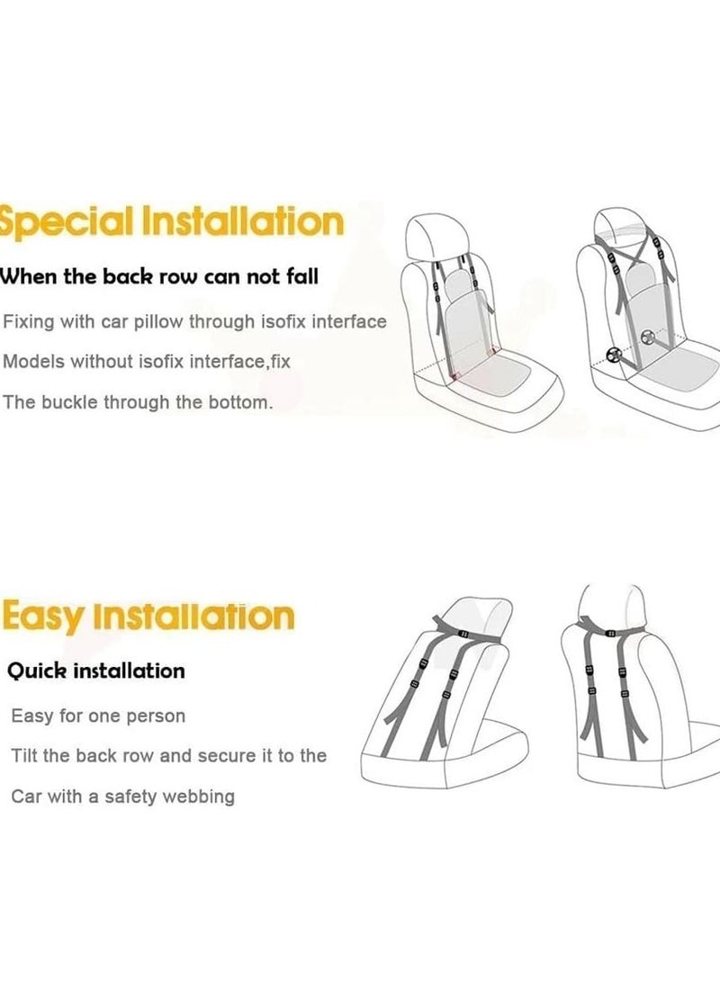 Auto Child Safety Seat Simple Car Portable Seat Belt, Little Kids Seat Belt Adjuster,Travel Car Seat with Adjustable Shoulder Straps for Baby Kids 0-12 Years Old (Starry Sky Bear) - Image 4
