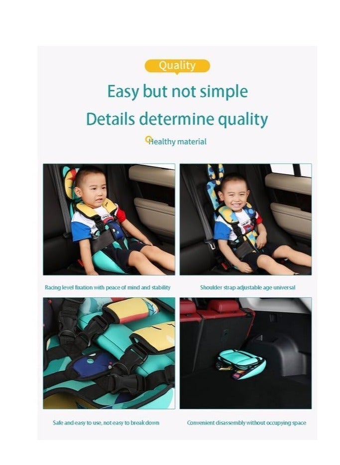Auto Child Safety Seat Simple Car Portable Seat Belt, Little Kids Seat Belt Adjuster,Travel Car Seat with Adjustable Shoulder Straps for Baby Kids 0-12 Years Old (Starry Sky Bear) - Image 3