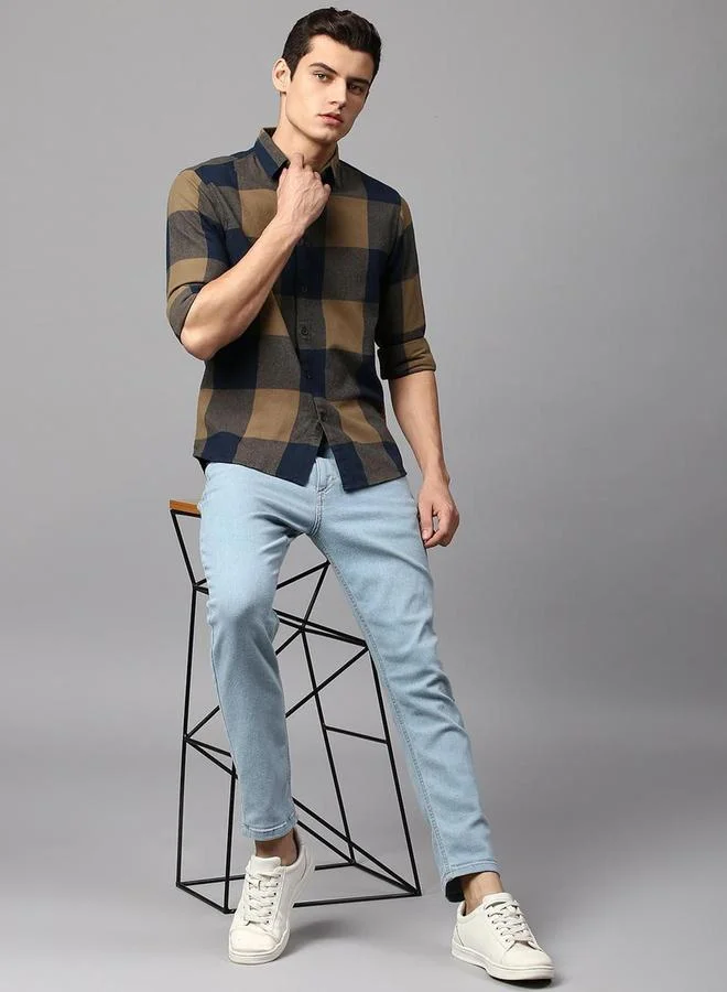 Dennis Lingo Dennis Lingo Men Slim Fit Buffalo Cotton Checked Casual Shirt