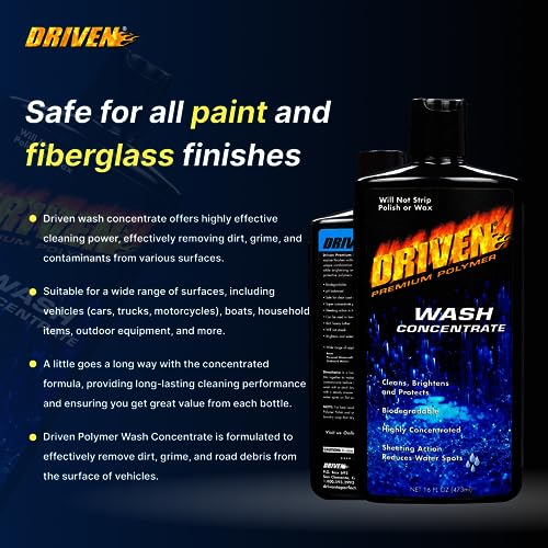 DRIVEN Wash Concentrate for Automotive & Marine Finishes Without Stripping Polish/Wax - Premium Polymer - Cleans, Brightens & Protects - Reduces Hard Water Spots - For Cars, Boats, RVs - Image 5