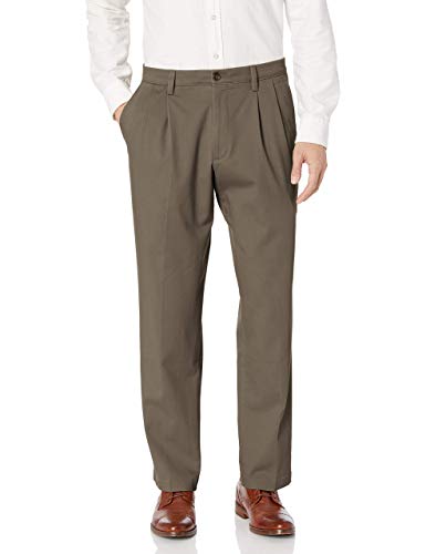 Dockers Men's Classic Fit Easy Khaki Pants-Pleated (Standard and Big & Tall), Dark Pebble, 40W x 34L - Image 5