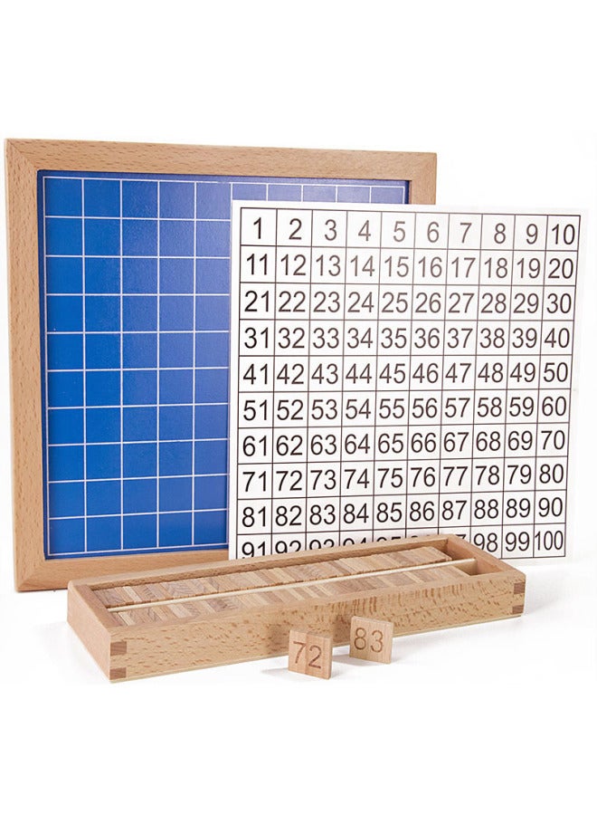 Montessori Teaching Aids 1-100 Continuous Board Professional Children's Educational Toys Digital Learning Board Direct Supply-Color:1-100 Continuous Number Board Professional Edition  - Image 1