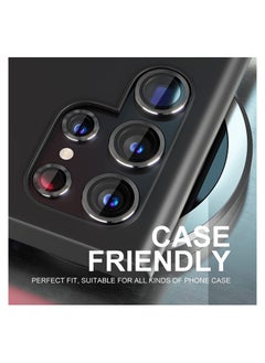 Generic Camera Lens Protector Scratch Resistant Tempered Glass with Alloy Edge Camera Cover Screen Protector Decoration Accessories for S23 Ultra 5G 2023_Black  - Image 4