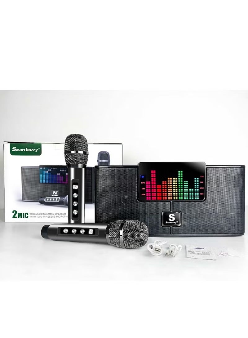 سمارت باري مكبر صوت بلوتوث M25 Plus قابل للشحن مع ميكروفونات وأضواء - Image 2