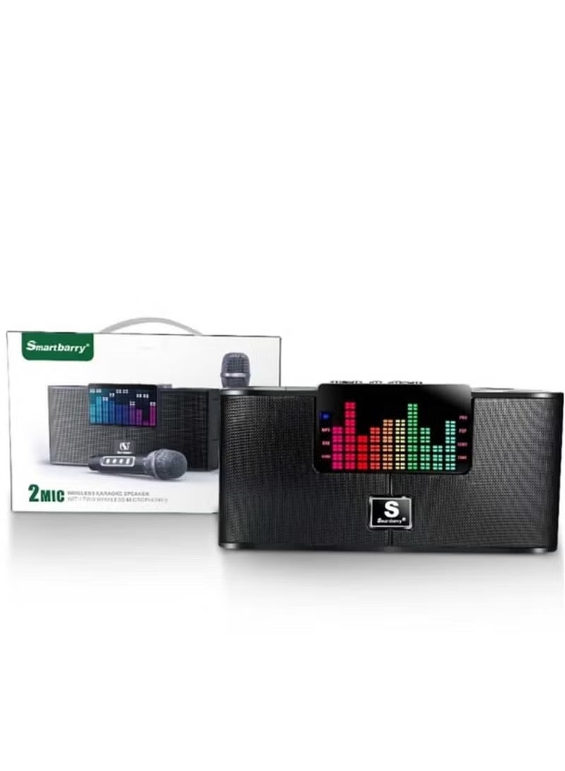سمارت باري مكبر صوت بلوتوث M25 Plus قابل للشحن مع ميكروفونات وأضواء - Image 3