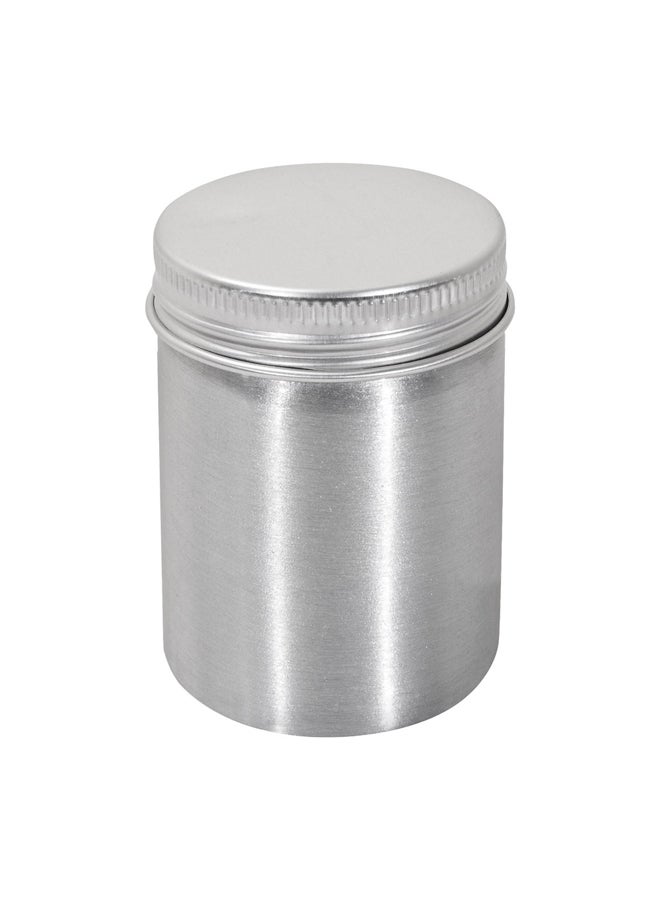 AL SANIDI Aluminum spice box Tea coffee and sugar storage for trips Silver capacity 150 ml - Image 1