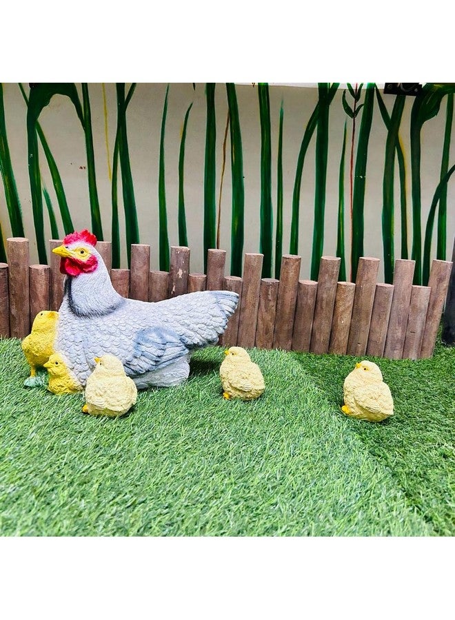 The Decorshed polyresin Hen flamily with Chicks for Home Decor, Garden Decor, Room Decor