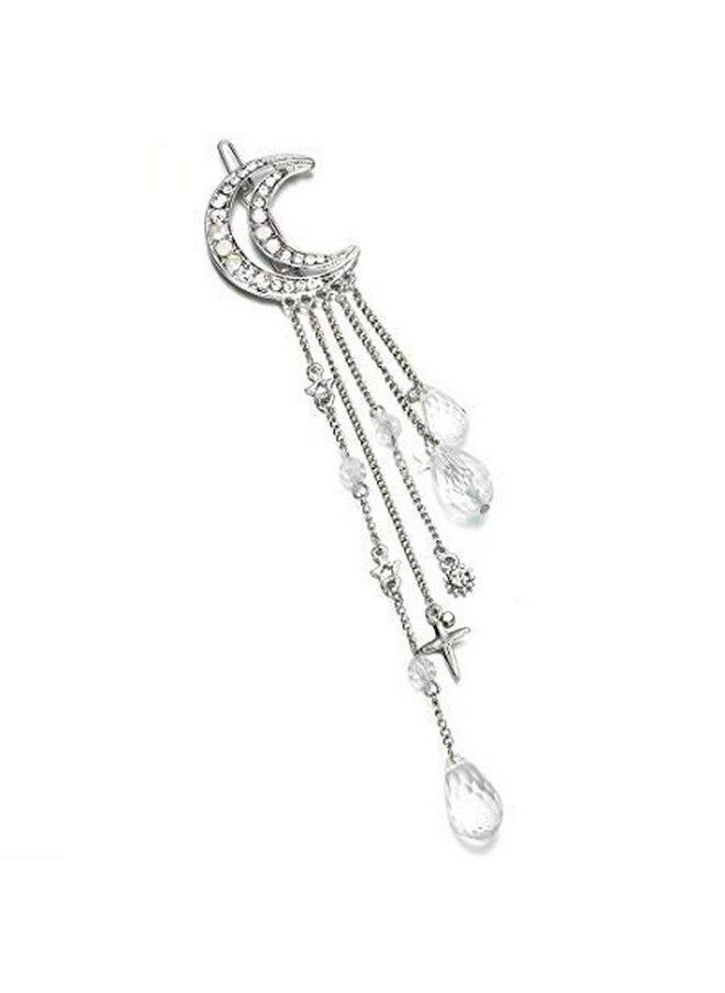 Romantic Crescent Moon Star Crystal Dangle Hairpin Rhinestone Beads Hair Clips Bridal Jewelry Tassel Drop Hair Pins Bobby Pins For Women Girls Hair Accessories (Silver) - pzsku/Z946AB1A7513CD4B665C9Z/45/_/1660655874/7103aae4-77c4-4fb8-b802-a6069bf85e65