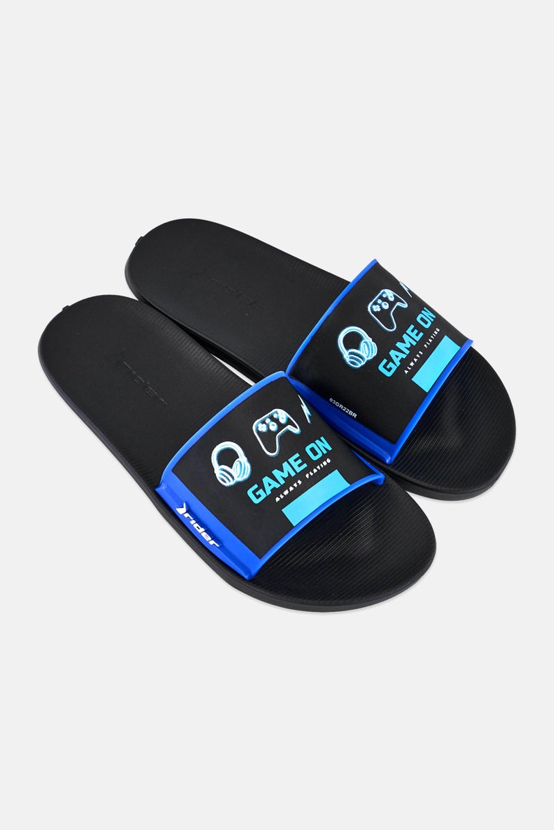 RIDER Kids Boy Street Slip on Slides, Black - Image 3