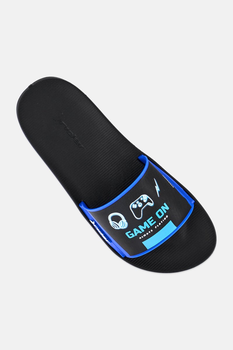 RIDER Kids Boy Street Slip on Slides, Black - Image 2
