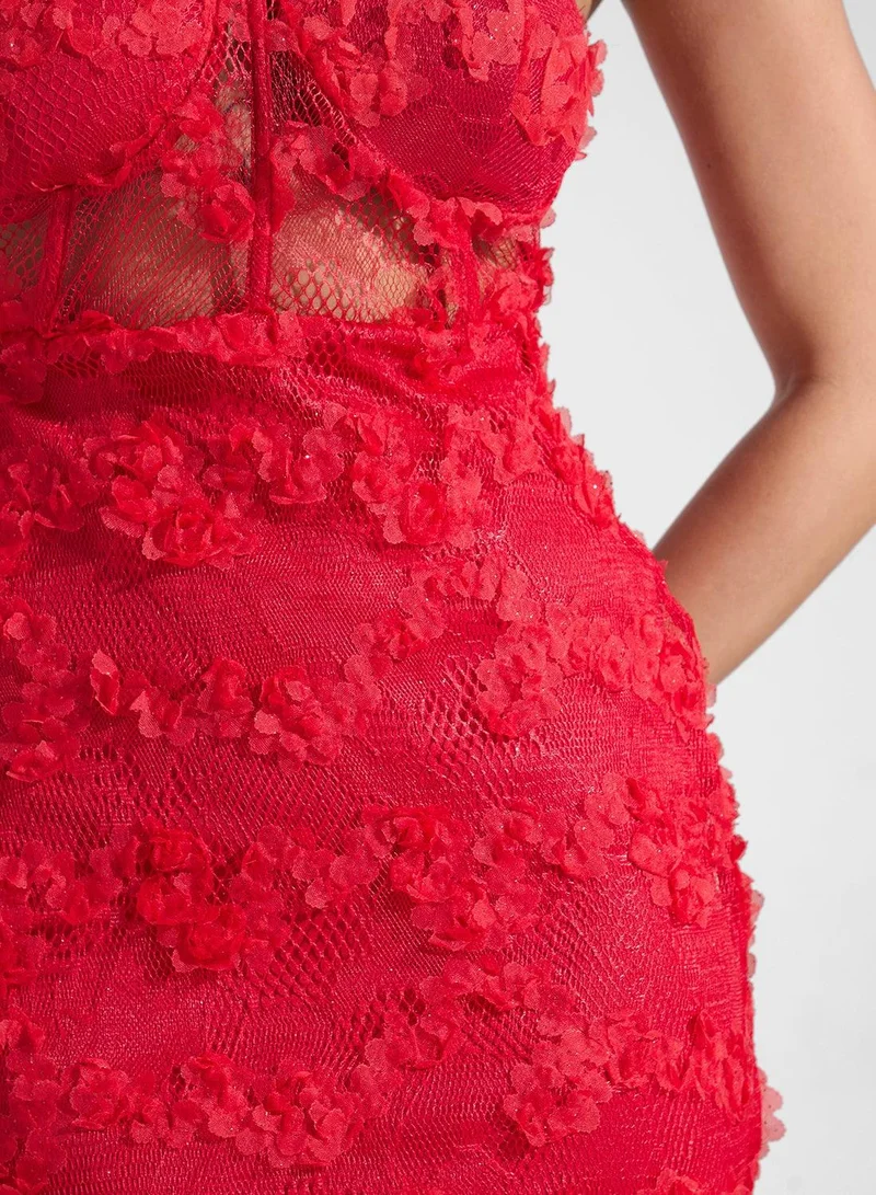 Ginger Boutique  Floral Strapless Gown Dress for Women | Best Price UAE