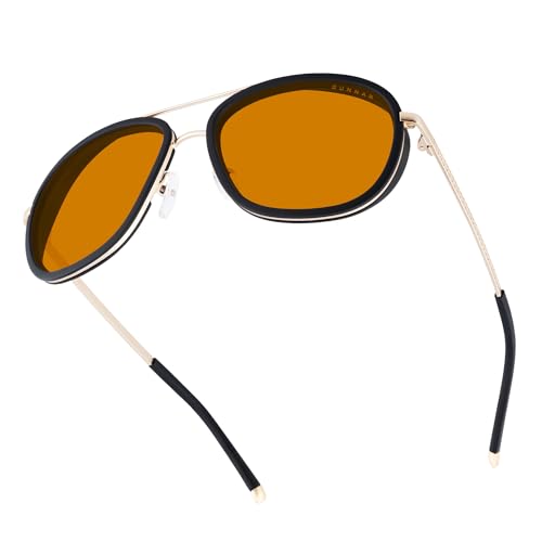 GUNNAR Computer Glasses Dume Gold Amber Max Lens Blue Light Blocking Anti Glare - Image 1