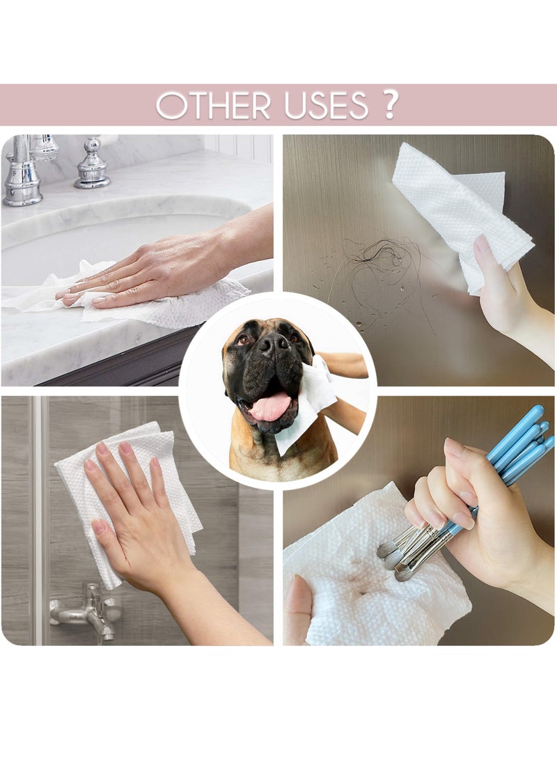 Generic Disposable Face Towel Biodegradable Face Towel for Drying Face 50 Count Box Extra Thick Soft One Time Use Face Towels 10"×12" Large Clean Towels for Sensitive Skin 100% Cotton Baby Care  - Image 4