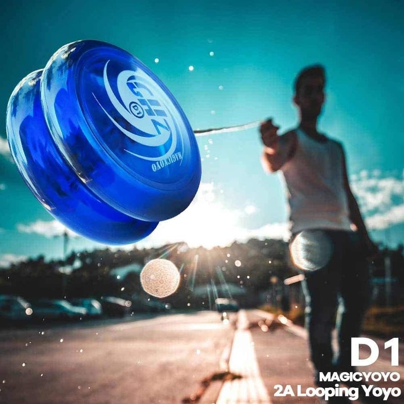 Zikra D1 GHZ Looping Yoyo Responsive Yoyo Ball for kids, Beginner Yoyo, Easy to Play and Practise Basic Looping Tricks, with 6 Yoyo Strings, Yo-Yo Glove, Yo Yo Bag (D1 - Blue) - Image 2