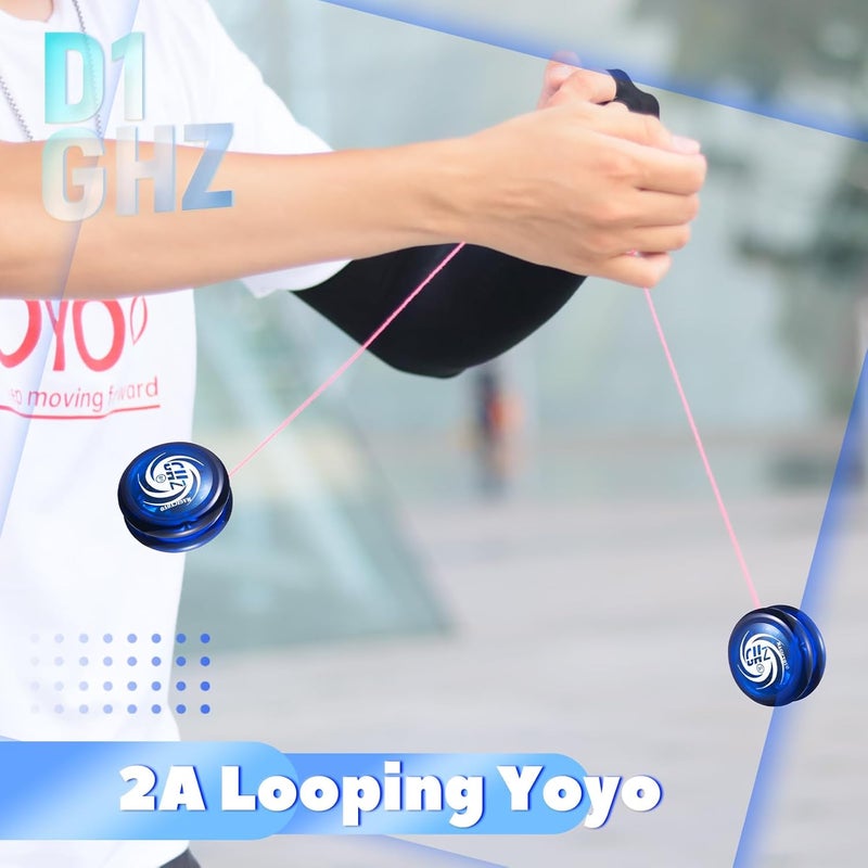 Zikra D1 GHZ Looping Yoyo Responsive Yoyo Ball for kids, Beginner Yoyo, Easy to Play and Practise Basic Looping Tricks, with 6 Yoyo Strings, Yo-Yo Glove, Yo Yo Bag (D1 - Blue) - Image 5