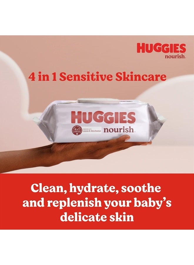 HUGGIES Huggies Nourish Scented Baby Wipes, 10 Push Button Packs (560 Wipes Total) - Image 2