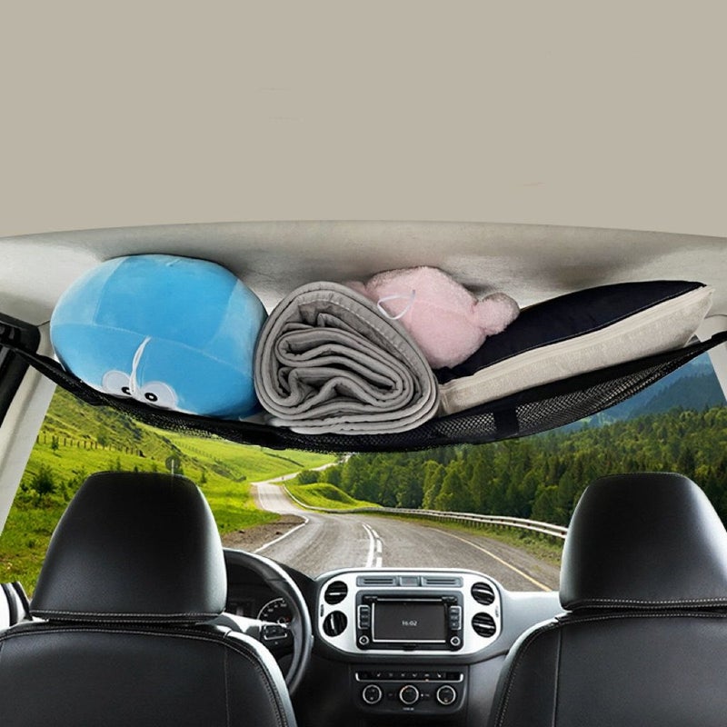 Black 30 Grid Double Layer Car Roof Storage Mesh - Image 5