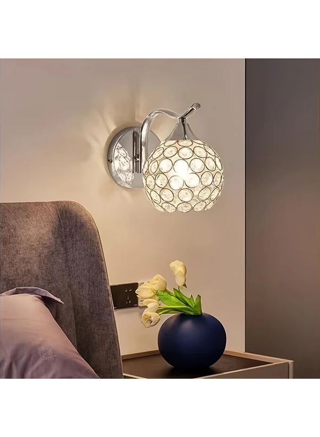 Golden Dimmable Crystal Wall Sconce 5W Hardwired Bedside Lamp for Bedroom Living Room - Image 5