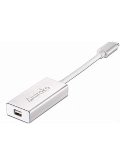 Usb C To Mini Displayport Adapter Usb 3.1 Type C Thunderbolt 3 To Mini Dp Adapter 4K Compatible With Lenovo T470 Macbook Pro To Led Cinema Display Dell Monitor Etc Silver