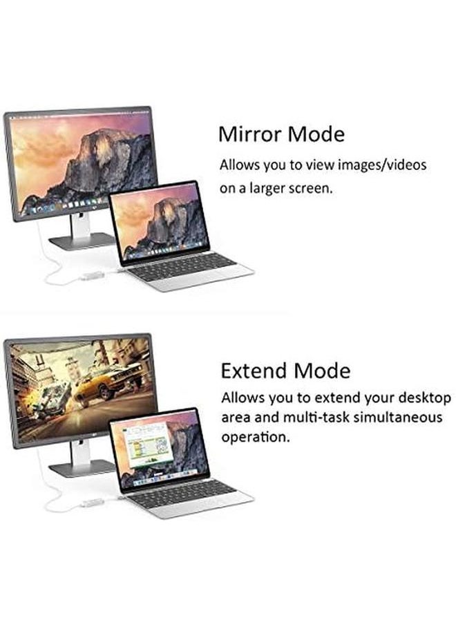 erorex - Usb C To Mini Displayport Adapter Usb 3.1 Type C Thunderbolt 3 To Mini Dp Adapter 4K Compatible With Lenovo T470 Macbook Pro To Led Cinema Display Dell Monitor Etc Silver - Image 1